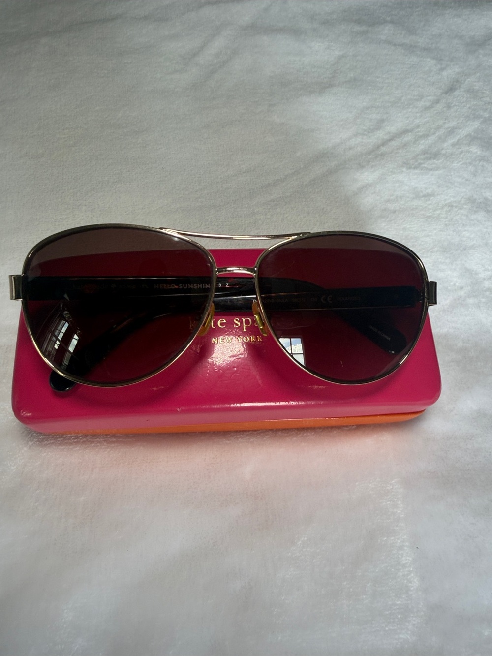 Kate Spade Dalia 2 Gold Aviator Polarized Sunglasses w/ Gradient Brown Lenses - Picture 5 of 11